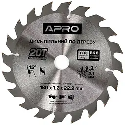 Диск пильний по дереву Apro 180 x 22.220мм x 20T