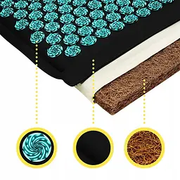 Килимок акупунктурний з подушкою 4FIZJO Eco Mat XL Аплікатор Кузнєцова 4FJ0514 Black/Blue (P-5907739317452) - мініатюра 4