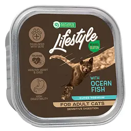 Вологий корм для котів із чутливим травленням з океанічною рибою Nature's Protection Lifestyle, 85г