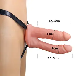 Порожнистий страпон - Unisex Hollow Double Penetration 6" - мініатюра 5
