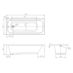 Ванна акрилова Volle Altea 170x70 TS-1770448 - мініатюра 3