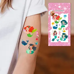 Набір тимчасових татуювань Русалочки Tattooshka WS-E046 з блискітками - мініатюра 2