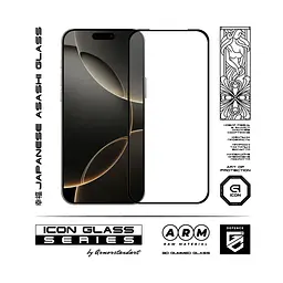 Захисне 3D скло для Apple iPhone 17 Pro, Icon 3D, загартоване, 9H, загартоване скло, повне проклеювання, протиударне, глянсове з олеофобним покриттям, на весь екран, сумісне з чохлами, проста установка, ArmorStandart (ARM89134) - мініатюра 2