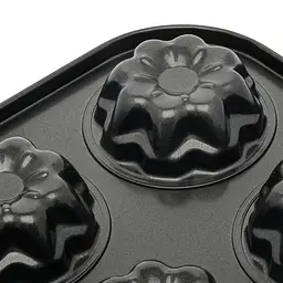 Форма для випічки кексів і мафінів на 6 комірок з антипригарним покриттям "Квіти №4" 26.5х18.5х2.8 см, A-plus Чорний 85662 - мініатюра 9
