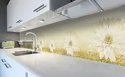 Вініловий кухонний фартух Квіти на піску наклейка для кухні ПВХ Бежевий 60х200 см Happy Pocket Z181678 - мініатюра 6