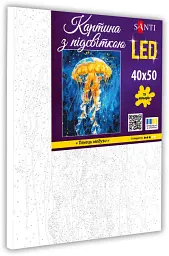 Картина за номерами Santi Танець медузи 40х50 см з LED підсвіткою (955067) - мініатюра 2