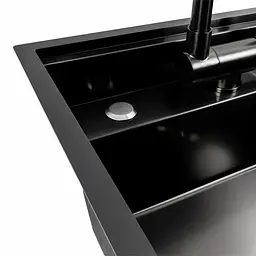 Кухонна мийка CM 50x50 прихована PVD чорна Platinum Handmade, Чорний - мініатюра 6