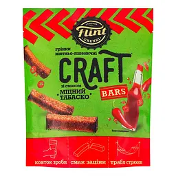 Грінки житньо-пшеничні Flint Craft Bars Міцний табаско 80 г