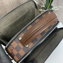 Сумка жіноча маленька через плече крос-боді стильна Коричнева у клітинку (1063КК) - мініатюра 7