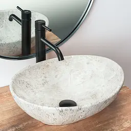 Умивальник Rea Sofia light stone накладний REA-U0165, Сірий - мініатюра 2