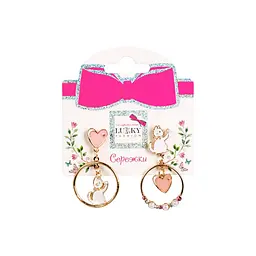 Дитячі сережки "Fashion Котики" T24633 рожеві
