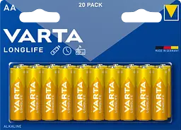 Батарейка Varta Long Life AA Bli Alkaline, 1,5 V, 20 шт. (4106101420)