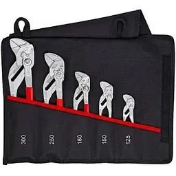 Набір кліщів переставно-гайкових ключів, KNIPEX 00 19 55 S4 (125/150/180/250/300) в сумці (5шт)
