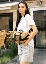 Велика жіноча поясна сумка бананка Sambag DynamicDart бежева 38 × 21 × 7 см (80411026) - мініатюра 4