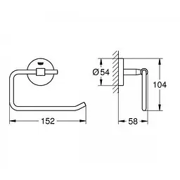 Паперотримач Grohe Bau Cosmopolitan 40457001, Хром - мініатюра 2