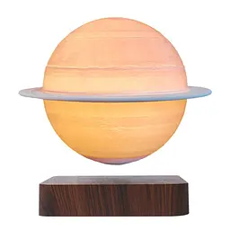 Магнітна левітаційна лампа HCNT Levitating Lamp Saturn Dark Wood Grain SIM10-GW5-S