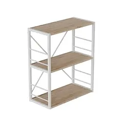 Етажерка 3/60 Ferrum-decor Серії Коннект 73x60x28 білий ДСП Дуб Сан-Марино 16мм (FRD-104261)