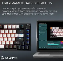 Механічна ігрова клавіатура GamePro MK-160-B MAX USB Hot-Swap Outemu Magnetic Switch Black-White - мініатюра 12