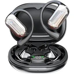Бездротові навушники DJIpecas YYK-Q16S З відкритим Вухом Bluetooth 5.4, Чорні, Спортивні, Накладні, Кнопкова Провідність