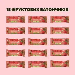 Уцінка. Набір фруктово-ягідно-горіховий батончик  Bob Snail Яблуко-Полуниця-Кеш’ю-Кріспи Кіноа 35 г x 15 шт. - мініатюра 3