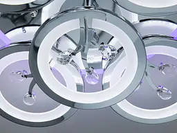 Сучасна LED люстра Dasha 8135/6+3HR LED 3color хром для вітальні з димером і пультом 64 см - мініатюра 5