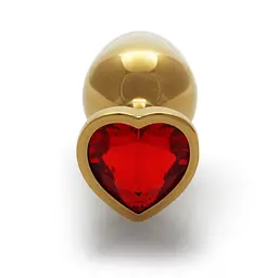 Металева анальна пробка з кристалом Ouch! Heart Gem - розмір S - мініатюра 3