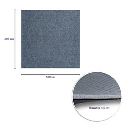 Самоклеюча плитка Sticker Wall під ковролін сіра 600х600х4 5мм SW-00001418 - мініатюра 2