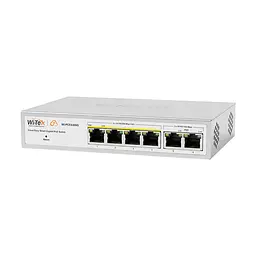 PoE-комутатор 6-портовий керований Wi-Tek WI-PCES306G V2 гігабітний, 4x1000Mbps PoE+, 2x1000Mbps Uplink, 60W, Cloud, ONVIF (73-00251)