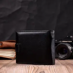 Чоловічий горизонтальний гаманець із натуральної шкіри ST Leather 22466 чорний - мініатюра 10