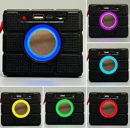 Портативна бездротова Bluetooth колонка T&G TG-311 з потужним звучанням LED-підсвічуванням та ремінцем для перенесення Чорний - мініатюра 5