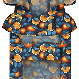 Дощовик-накидка з капюшоном для собак WAUDOG Clothes, малюнок "Апельсини", А 23-26 см, B 30-36 см, С 15-20 см - мініатюра 4