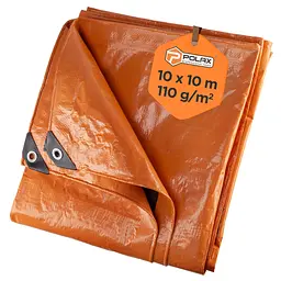 Тент тарпауліновий Polax 10 x 10 м, 110 гр/м2, з вушками, двостороння ламінація (70-127) - мініатюра 4