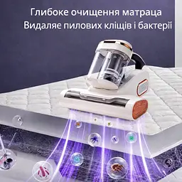 Ручний пилосос для очищення м'яких меблів, ліжка, матраців, подушок та килимів від пилового кліща - мініатюра 3