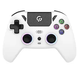 Геймпад Bluetooth джойстик GamePro GPS-13W Bluetooth 5.3/USB (PC/iOS/Android/PS3/PS4) DualShock RGB White - мініатюра 1