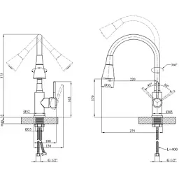 Змішувач Kroner Kuche-C132BLE (CV033131) - мініатюра 9
