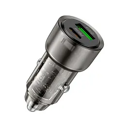 Автомобільний зарядний пристрій HOCO Z52 Spacious PD38W(1C1A) car charger чорний - мініатюра 5
