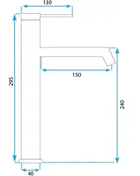 Змішувач для умивальника Rea Foss високий brushed copper REA-B2086 - мініатюра 2
