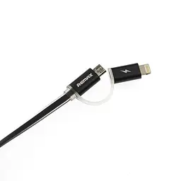Комбо подвійний кабель Micro USB+Lightning Remax Aurora RC -020t чорний