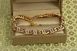 Браслет Xuping Jewelry Пульс з родієм 17 см 8 мм золотистий