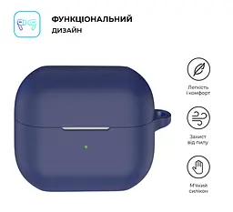 Силіконовий чохол для навушників Samsung Galaxy Buds 3/Buds 3 Pro/Buds 3 FE, Hang Case, синій, ультратонкий захисний кейс товщиною 2 мм, захист від подряпин, пилу та ударів, компактний, з карабіном для кріплення, ArmorStandart (ARM79987) - мініатюра 2