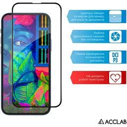 Скло захисне ACCLAB Full Glue ESD Apple Iphone 13/13 Pro Black (1283126542527) - мініатюра 5
