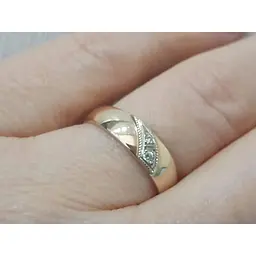 Золоте кільце ЮЗ "Багет" з діамантами. 1В410130036/07 17 - мініатюра 2