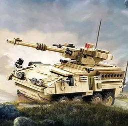 Конструктор WANGE броньована машина  Страйкер  Stryker 3513 військова техніка мобільна самохідна гармата , 458 деталей - мініатюра 6