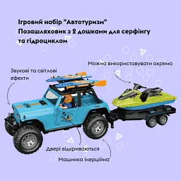Ігровий набір OTAMANKO Автотуризм Позашляховик з 2 дошками для серфінгу і гидроциклом - мініатюра 3