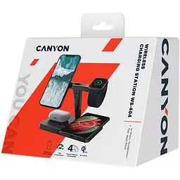 Зарядний пристрій Canyon WS-404 QI 4 в 1 15 Вт Black (CNS-WCS404) - мініатюра 4