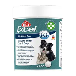 Вітаміни для собак та котів 8in1 Excel Brewers Yeast для шкіри та вовни пивні дріжджі з часником 260 шт (661819)