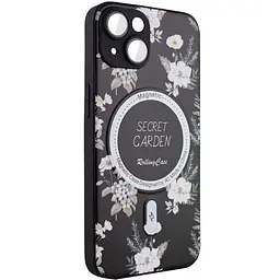 TPU+PC чохол Secret Garden with MagSafe для Apple iPhone 15 (6.1) Black - мініатюра 2