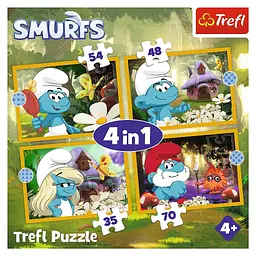 Пазл Trefl The Smurfs Життя в селі смурфів 4 в 1 (35, 48, 54, 70) (5900511346640) - мініатюра 6