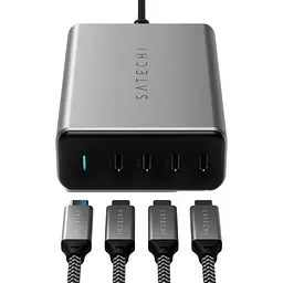 Мережевий зарядний пристрій Satechi 165 W USB-C 4-Port PD GaN Charger Space Gray (ST-UC165GM-EU) - мініатюра 3