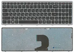 Клавіатура для ноутбука Lenovo Ideapad P500, Z500, Z500A, Z500G, Z500T Чорна, (Сірий каркас) - мініатюра 3